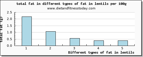 fat in lentils total fat per 100g